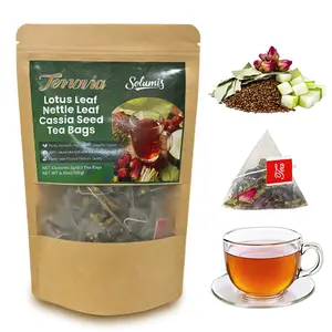 Solumis Herbal Anti-Inflammatory Tea, 120 bags, containing lotus leaf, cassia seeds, nettle leaf, and lemongrass; Caffeine Free; supports digestion, promotes healthy skin and sleep; a natural beverage#Summervibes tiktokshopspringglowup,summerwins