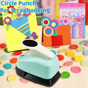 Circle Paper Hole Puncher Smooth Hole Puncher Cutter Tool Circle Shapes for Paper Crafts cardboard for Cardmaking for Scrapbooking for Journaling for Arts and Crafts Random Colour