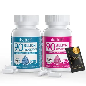 IKOTIET Morning & Evening Probiotic Dietary Supplement - 90B CFU, 16 Strains, Organic Prebiotics, Cranberry Extract, 60 Edible Capsules, 100g, Third-Party Tested, Gut Health Digestive Aid, Metabolism Support