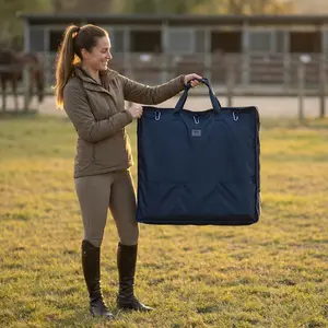 English Horse Saddle Pad Bag Preserve Horse Saddle Pads Multi-Compartment Bag with Air Circulation 3D Mesh Band Competition Bag Horse Saddle Pads Storage Bag