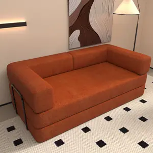 Eyisean 78.7" King Size Corduroy Convertible Folding Sleeper Sofa Bed, 4-in-1 DIY Combination Modular Sofa with Fixed-Shape Frame & Memory Foam, No Assembly Required, Fold Out Futon Lounge in a Box for Living Room