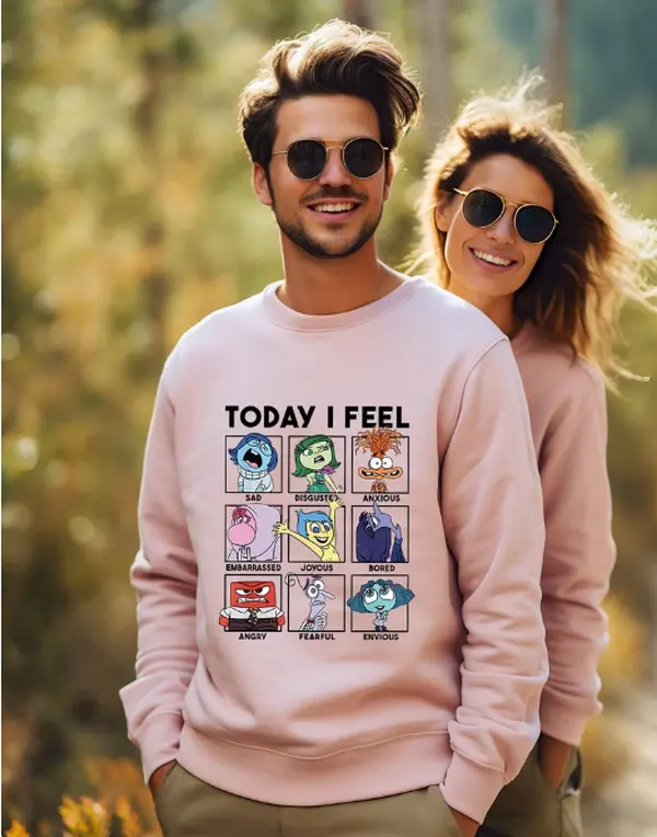 Today I Feel Sweatshirt, Inside Out Characters Sweatshirt, Inside Out Family Sweatshirt, Inside Out 2 Sweatshirt, Inside Out Matching Gift, Emotions Sweatshirt