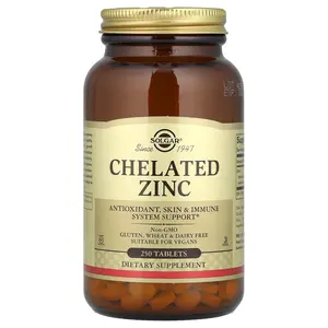 Solgar Chelated Zinc, 250 Tablets (22 mg per Tablet)
