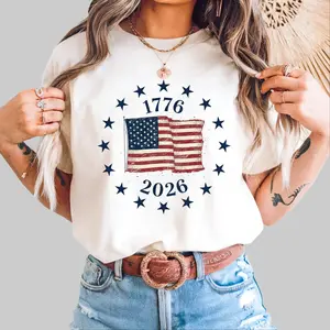 Comfort Colors USA Flag 250 Years Shirt, 1776–2026 Patriotic Anniversary, Preppy Patriotic Tee, USA America Shirt, Flag Tshirt