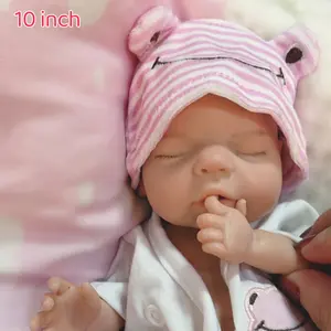 Reborn Baby Doll 10 Inch Full Body Soft Silicone Sleeping Reborn Baby Infant Realistic Newborn Baby Girl Doll with Birth Certificate and Accessories Perfect Christmas Gift and Birthday Present for Children Aged 3 and Up