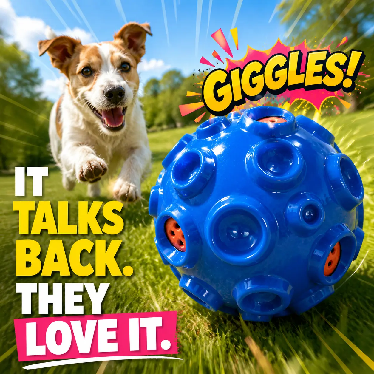 Durable and Engaging Universal Rubber Rolling Ball Dog Toy - Chew Resistant, Playful, No Batteries Needed, Boredom Relief for Small-Medium-Large Breeds, Squeaky Interactive Play Toy, Squeak Toy