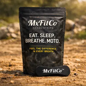 MxFitCo Nasal Strips for Motocross - 30 Performance Strips for Easier Breathing, Less Arm Pump, and Better Endurance - Sweat Resistant & Durable for Practice, Race Day, and Cardio Training