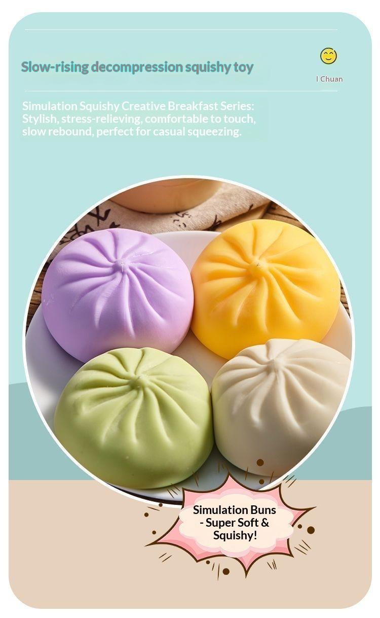 Dumpling Squishy - Highly realistic food modeling clay, with a sweet flavor and the ability to slowly spring back. Made of soft TPR material and soft moldable silicone, it helps relieve stress. An Easter gift suitable for children to exchange as presents