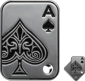 Magnetic Metal EDC Fidget Slider Keychain - Poker Theme Push Card, Stress Reliever Magnetic Slide Toy, ADHD Accessory for 12+ Adults, Gift for Husband/Father