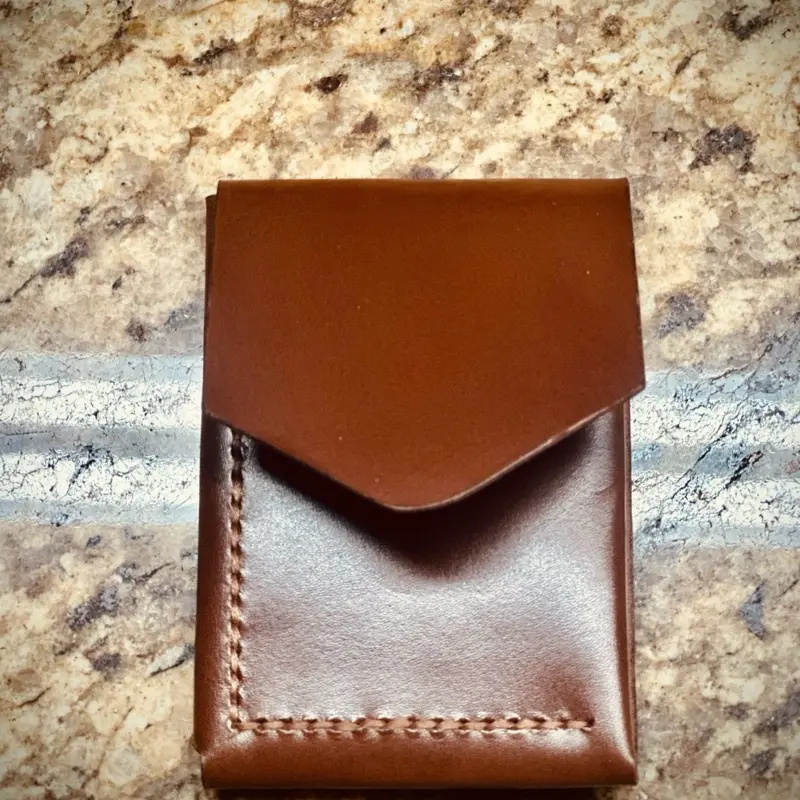 Men's Full Grain Italian Box Calf Leather Handmade Minimalist Wallet, Compact Card Organizer, Ideal for Everyday Use & Men's Gift Ideas