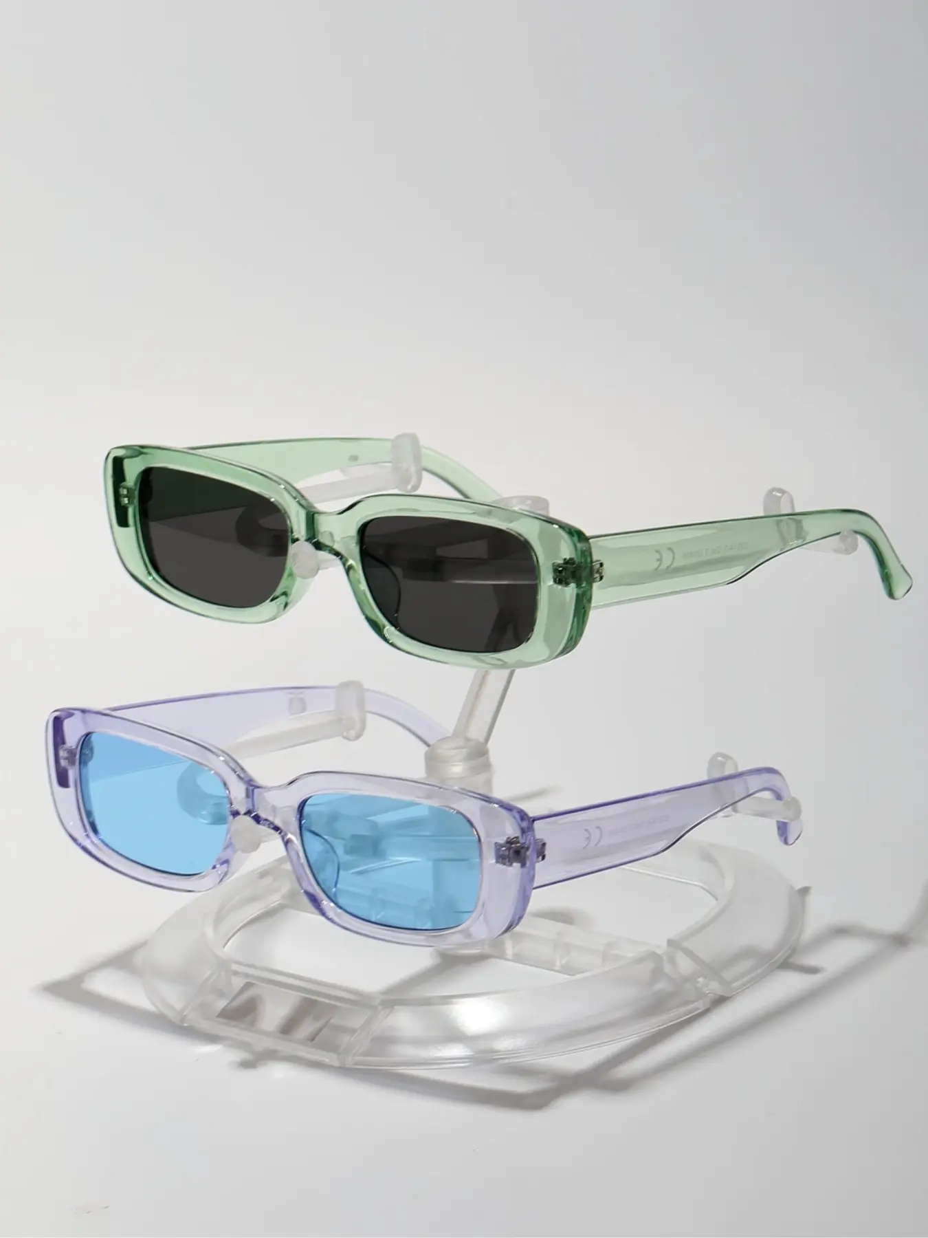 2-Piece Oval Plastic Frame Decorative Glasses Set, Trendy Lightweight Stylish Design for Daily Wear, Unisex Casual Fashion Eyewear
