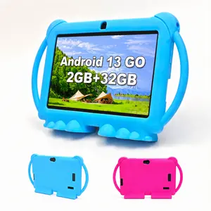 7-inch Kids Tablet, 32GB ROM, 2GB RAM Android 13.0, 2.4G WiFi | Eye Protection Screen | Parental Control | Dual Cameras | Shockproof Silicone Case | Educational Apps | Built-in Speaker | Kids Tablet with Dynamic Display | Shockproof Design