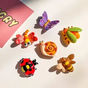6pcs Resin Creative Insect Fridge Magnets, Photo Memo Board Stickers, Fun Home Decor, Decorative Fridge Magnets, Cute Refrigerator Magnets, Holiday Gift, Refrigerator Decorating Magnet
