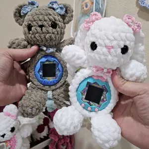 Handmade Crochet Tamagotchi Paradise Cover Super Cute Cases for Your Tamagotchi Device, Bear, Bunny, Cow, Axolotl