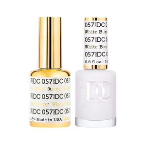 DND DC Gel Polish and Nail Polish Set - White Bunny 057, 0.6 fl oz, Professional Nail Care Product, Made in USA