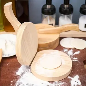 Wooden Dumpling Skin Maker – Round Dough Press Tool for Dumplings, Pasta, and Rice Wrappers, Easy-to-Use Kitchen Gadget for Homemade Cooking