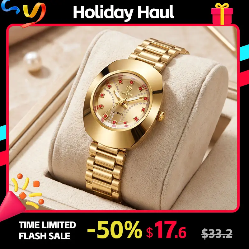 LIEBIG Women's Petite Oval Fashion Watch Jewelry - Stainless Steel Bracelet, Lightweight Modern Fashionable Quartz Analog Wristwatch, Elegant Minimalist Waterproof Dress Watch for Work & Daily Wear, Modern Fashionable Wristwatch, Quartz Waterproof Watch