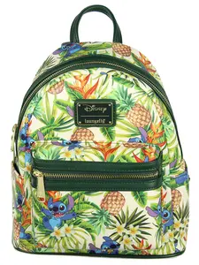 Loungefly Disney Lilo & Stitch Hawaiian Pineapple All Over Print Mini Backpack 11"