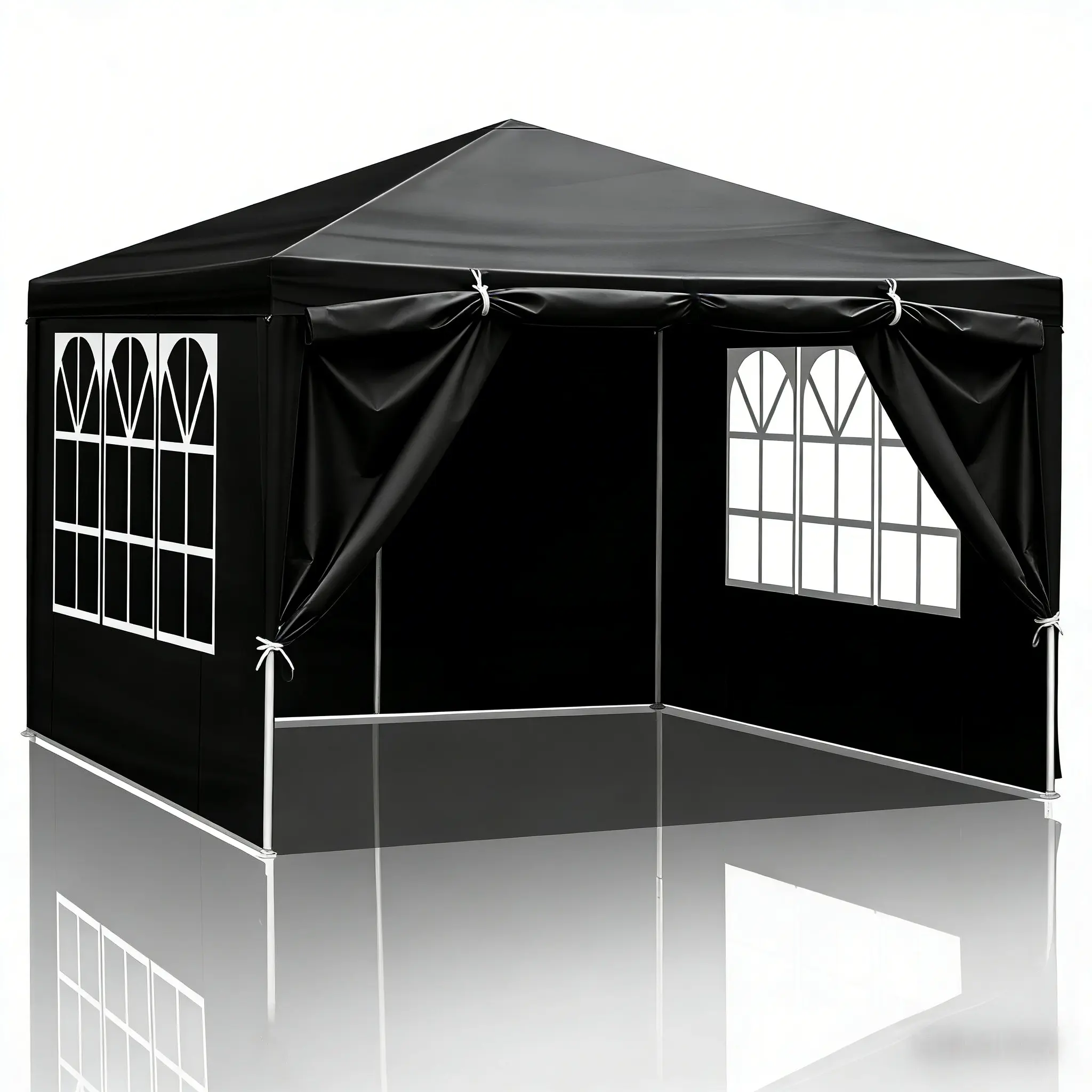 10'x10' Waterproof Heavy-Duty Party Tent Gazebo Canopy with Adjustable Canopy, Sturdy Steel Frame, Lightweight Design & Stylish Look - Ideal for Outdoor Weddings, BBQs & Backyard Use (Includes Kitchen Utensils)