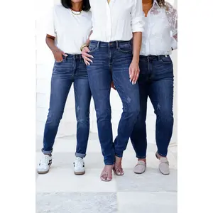 Judy Blue Meant To Be Mid Rise Dark Wash Multiple Inseam Relaxed Fit Jeans