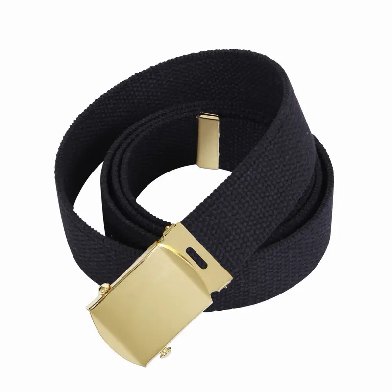 Rothco Black Web Belts - High-Density Cotton Canvas, Secure Metal Buckle, Detachable Metal Buckle, Fully Adjustable 44 inch, 54 inch or 64 inch Belts