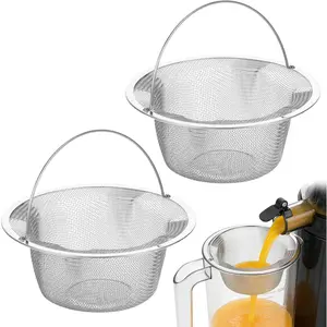 2 count Pulp Strainer for Nama J2 Cold Press Juicer, Juice Strainer Compatible with Nama J2 Juicer Secondary Fine Filter Accessories 304 Stainless Pulp Filter Upgrade Juice Mouthfeel Easy Clean