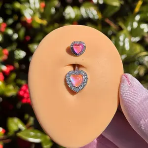 heart belly ring piercing