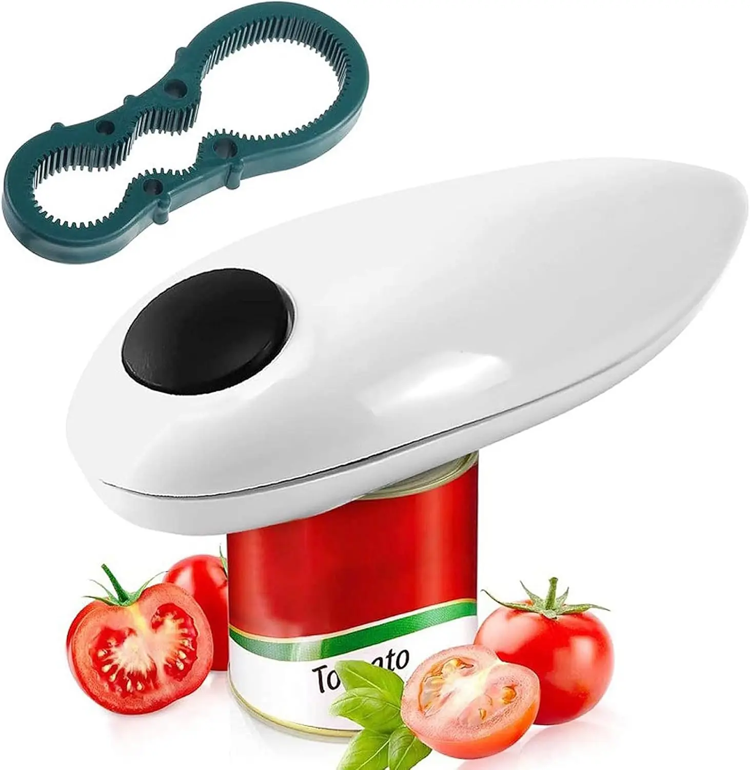 Electric Can Opener - 1-Touch Automatic Ergonomic Easy-Grip Design Kitchen Tool for Seniors, Meal Prep & Daily Cooking, Food-Safe, Fits Most Can Sizes, Includes Manual Backup