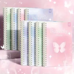 Butterfly Dream Coil Notebook, 1 Count 60 Pages Spiral Notebook, Cute High Value Notebook, Notebook Journal, Stationery Gift, Office Stationery & Supplies