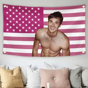 Jacob Elordi American Flag 3x5 Ft Jacob Pink Tapestry Flags With Brass Grommets  Vivid Color and Fade Proof Decorations, College Dorm Room Decor