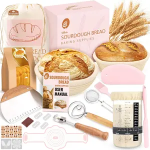 Sourdough Starter Kit, Sourdough Bread Baking Supplies, Sour Dough Starter Kits, Pink Sourdough Kit, Baking Gifts for, Bread Proofing Basket, Sour Dough Bread Kit Baking Set