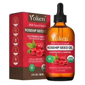 Yoken Organic Rosehip Seed Oil for Face, 100% Pure and Natural Cold Pressed Unrefined Rosehip Oil Carrier for Skin, Hair & Nails - Lightweight, Fast-Absorbing
