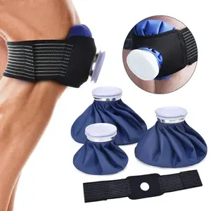 Professional Ice Bag Bandage with Reusable Pack, Adjustable Band, Leakproof Cap & Multi-Size Options for Arm, Knee, Shoulder Pain Relief Products (Hot & Cold Compress for Sprains)