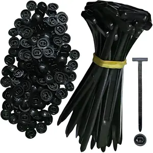 Nylon Universal Cable Ties - Multifunctional Nylon Zip Ties with Pin and Button Design, Plastic Cable Ties, Tool Fasteners, UV-Resistant Zip Ties for Vehicle Body, Suitable for Bumper Clips in Daily Automotive Maintenance