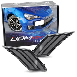 iJDMTOY Clear Lens w/Black Base Front Side Marker Lamp Housings, For 2013-2021 Subaru BRZ, 2013-16 Scion FR-S, 2017-2021 Toyota 86