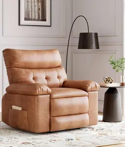 Oversized Recliner Chair - PU Leather Manual Recliner - 1.5X Sponge Filling Comfortable Lazy Chair for Relaxation