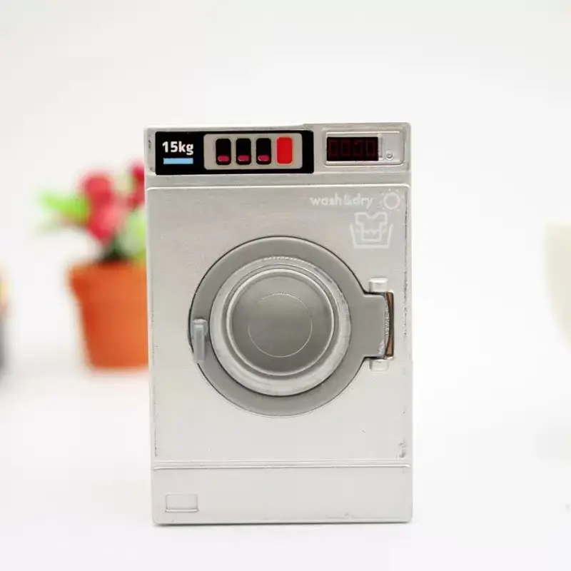 Miniature Dollhouse Washing Machine 1:24 Scale 2.09X1.39X1.10in Realistic Laundry Accessory for Dollhouse Kitchen Decor & Creative Play