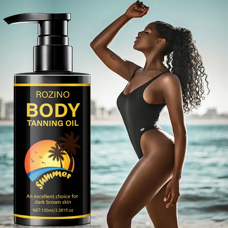 ROZINO Body Tanning Oil - Summer - Ready Sun - Kissed Skin Sunless Self Tanner Bronzing Lotion ROZINO Body Tanning Oil - Summer - Ready Sun - Kissed Skin Sunless Self Tanner Bronzing Lotion