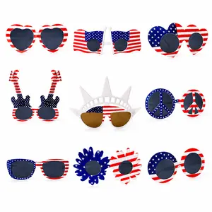 9 Pairs Patriotic American Flag Sunglasses, 4th of July Party Favor Novelty Glasses for Independence Day, Memorial Day, USA Themed Events