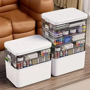 Multifunctional Plastic Storage Box with Portable Handle, No Installation Design, Ideal for Nail Polish, Craft Tools, Beauty Products, Home Organization, Organiser