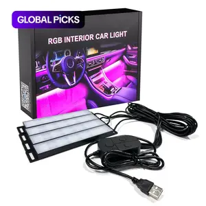 Interior Hard Lights Bar Smart Car LED Lights Strip with App Control Music Sync Color Changing RGB LED Lights Bar for Car Interior Lighting with USB Charger or Cigarette lighter Car Accessory for Women Men Car Atmosphere Lights #GLOBAL PICKS