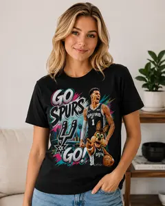 [Sale up to 50%] Victor Wembanyama Basketball T-Shirt Halftone, Basketball Player Comic Graphic Tee Sublimation, Go Spurs Go