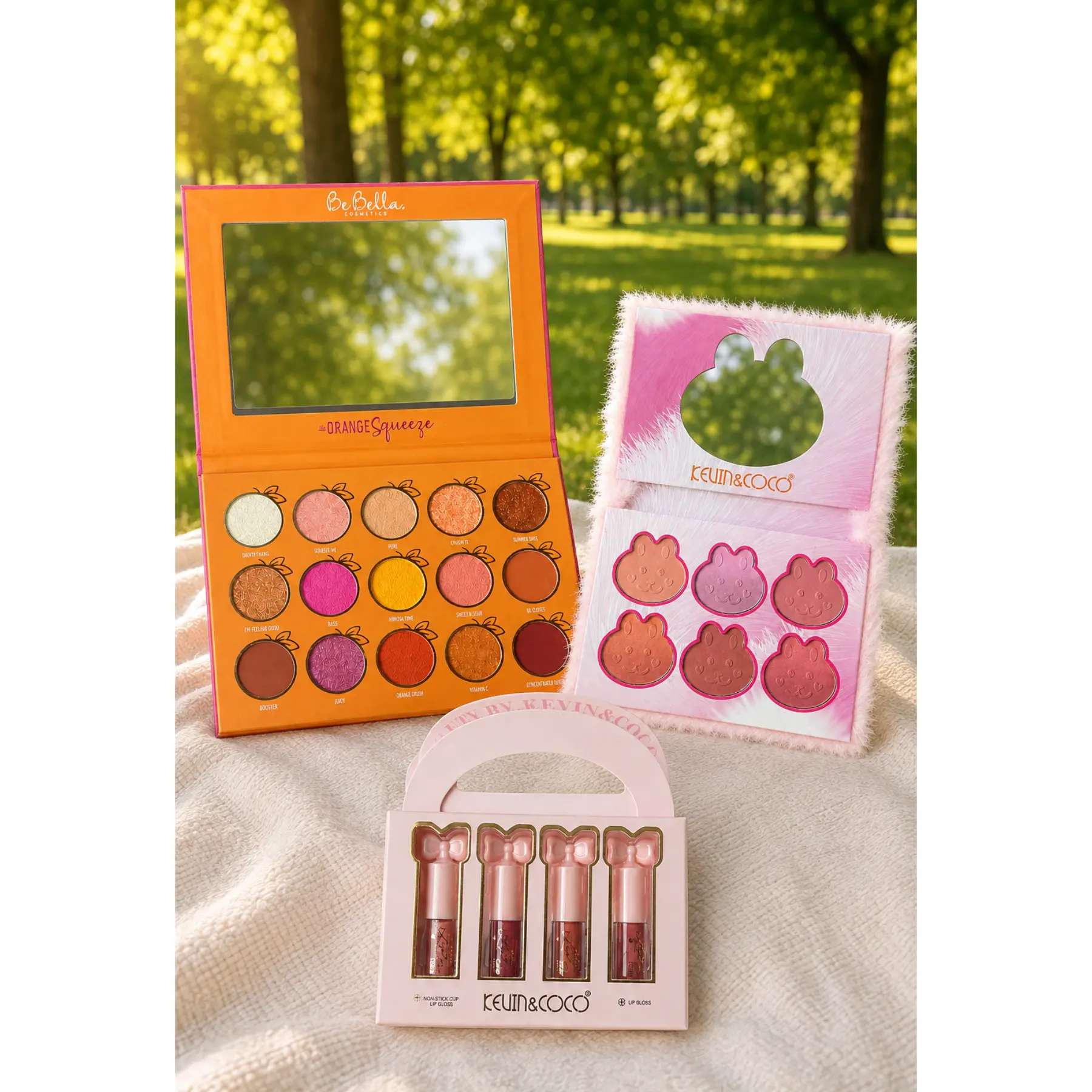 Makeup Gift Set | Eyeshadow Palette + Blush Palette + 4 Lip Glosses
