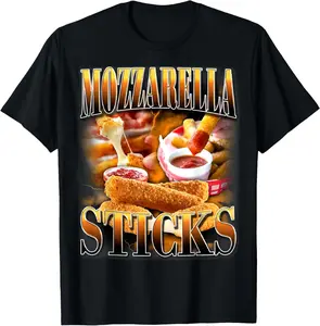 100% Cotton Mozzarella Cheese Sticks Bootleg Rap CD Aesthetic Funny Meme T-Shirt