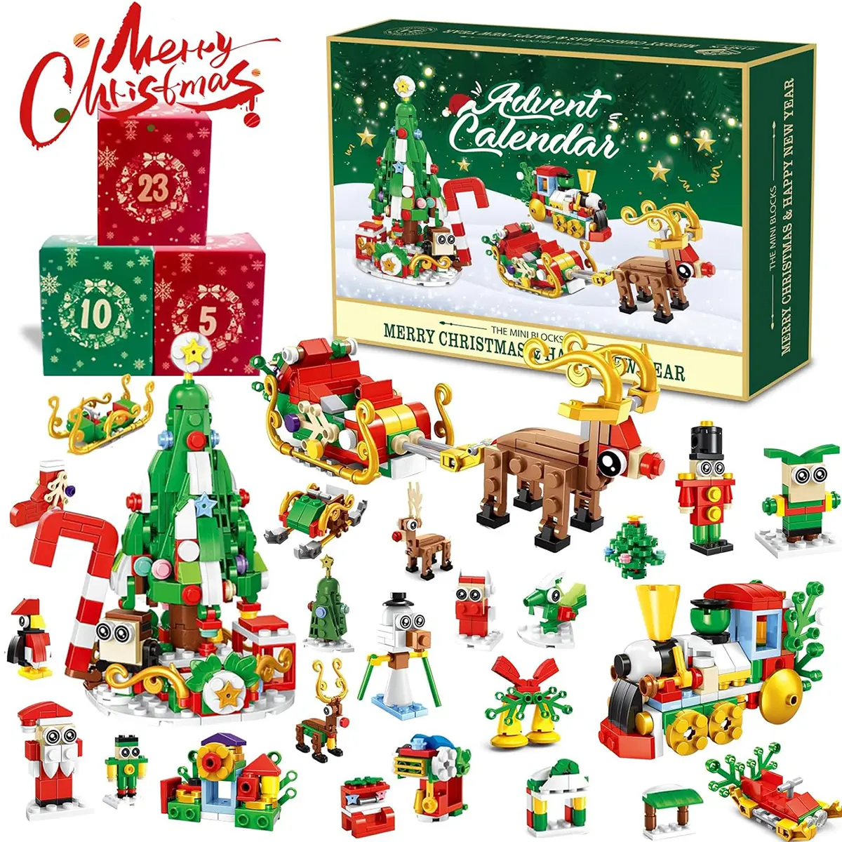 Mini Building Blocks Blind Box - Christmas Festive Collectible Brick Ornament, Mystery Toy Gift for Boys & Girls