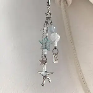 Fresh starfish ccd lanyard handmade beaded homemade girl heart ins mobile phone chain goben pendant