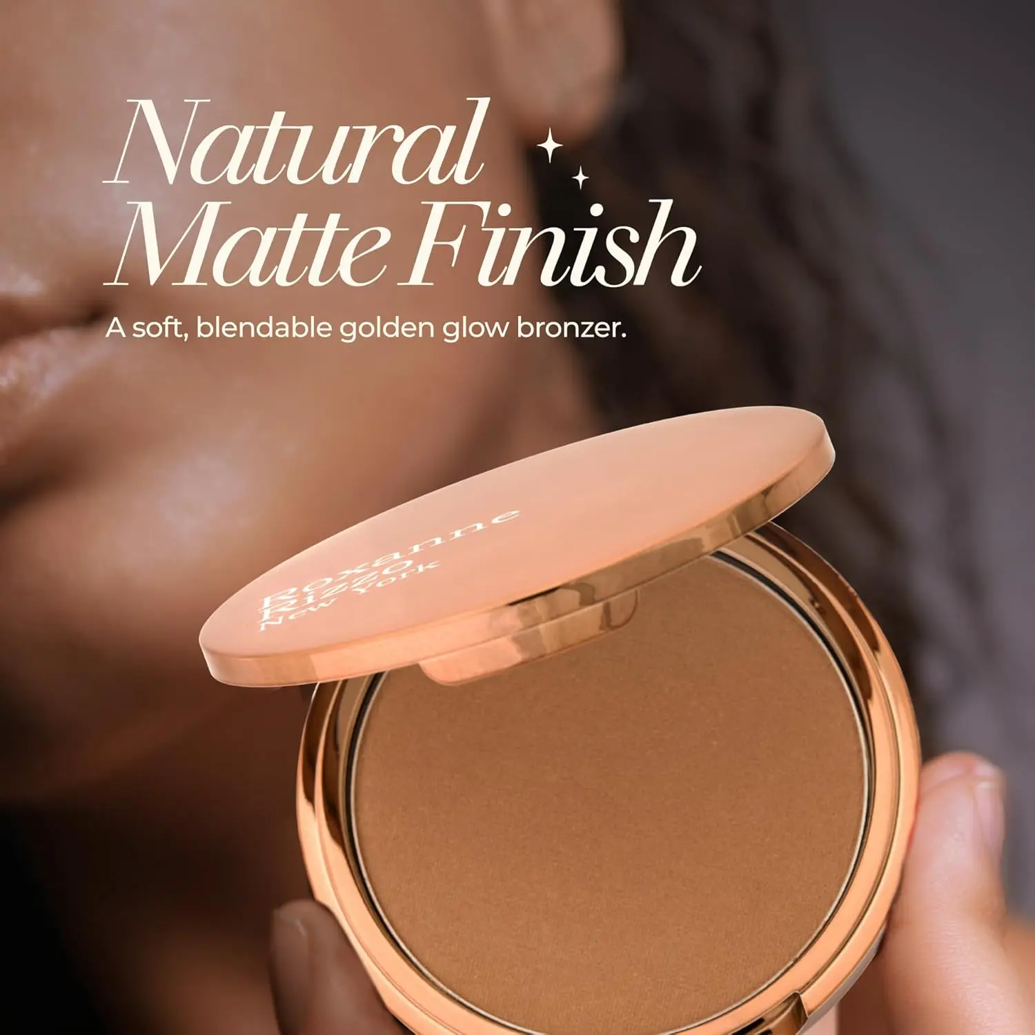 Mulberry Street Powder Bronzer by Roxanne Rizzo - Delicately Infused with a Golden Undertone - Experience a Golden Highlight Without Shimmer - Perfect for Adding Warmth and Dimension to Your Look