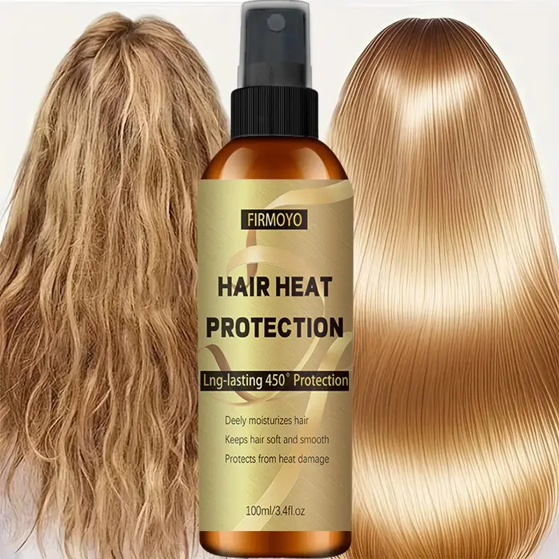 3.38oz Heat Protection Hair Spray, Heat Protectant Styler, Soft Silky Hair, enriched with keratin-based ingredients, hydrates, nourishes, strengthens hair while shielding from heat styling drying effects. Suitable for all hair types