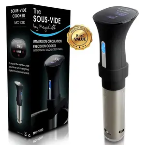Megachef  Immersion Circulation Precision Sous-Vide Cooker with Digital Touchscreen Display - Black & Silver