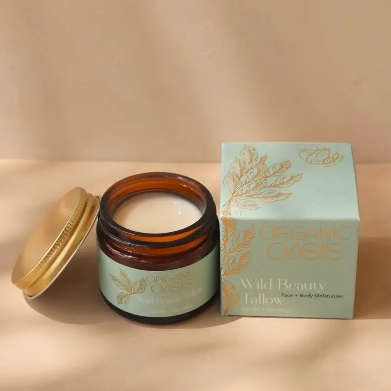 Organic Grass Fed Whipped Tallow Balm with Castor Oil & Frankincense Skincare Natural Beauty Body Moisturizer Organic Oasis Body Care Lotions Cream